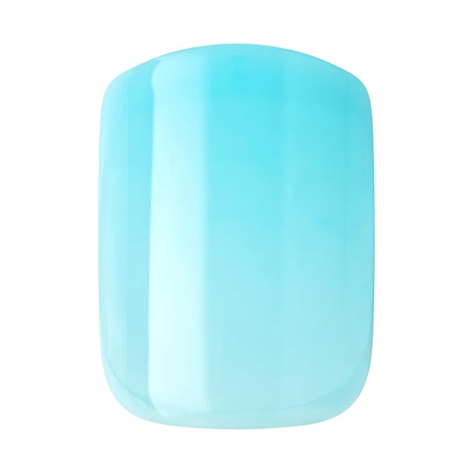 KISS imPRESS No Glue Mani Press-On Nails, Mini, 'Eternity', Medium Blue, Short Size, Squoval Shape, Includes 30 Nails, Prep Pad, Instructions Sheet, 1 Manicure Stick, 1 Mini File