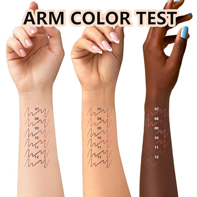 6Pcs Dual-Ended Dual-Colored Lip Liner Pencil Set - 12 Colors Matte Lipstick Pencil, No Transfer Smudgeproof & Waterproof, Sharpenable Lip Crayon for Women,Velvet Long-Lasting Lip Color Set B