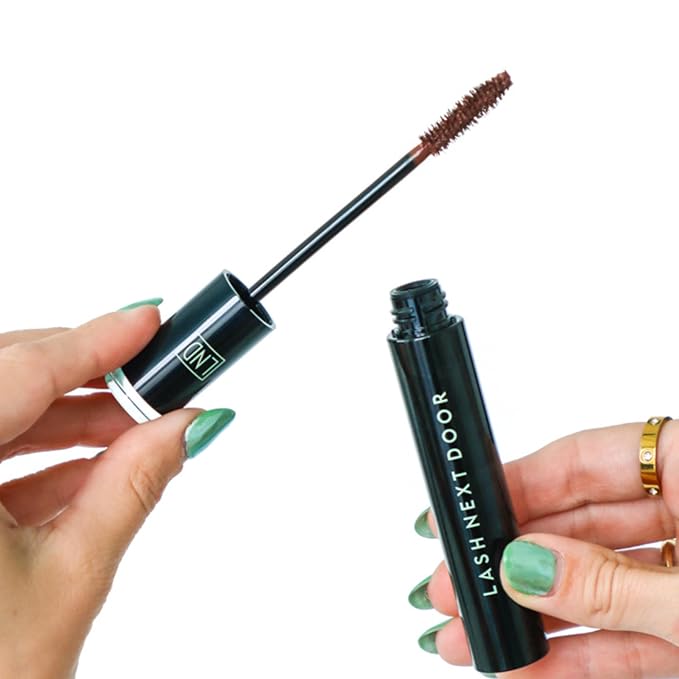 Lash Next Door Espresso Brown Volumizing Mascara, Lengthening No-Clump Formula, Smudge-Proof Makeup for Eyes, 2 Pack, 0.39 oz Each