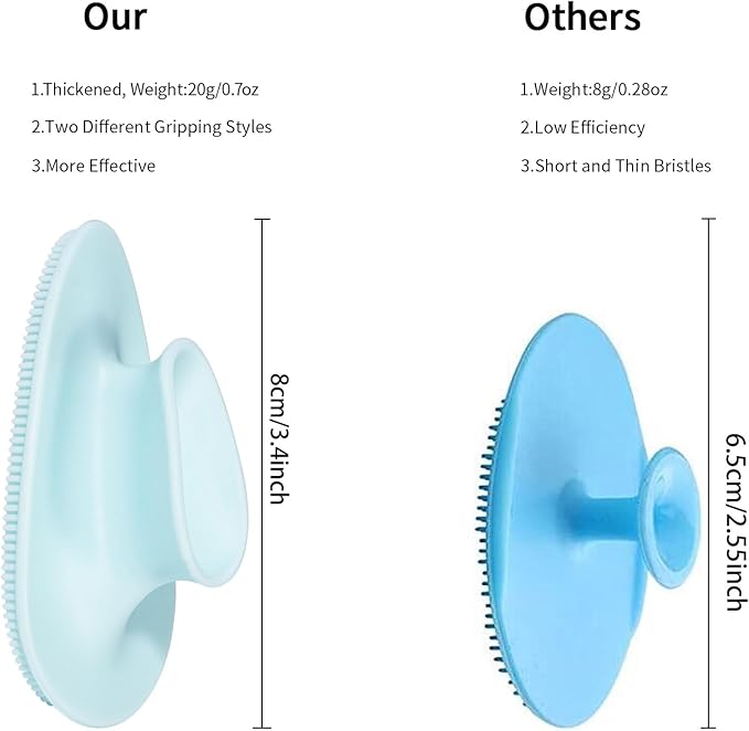 4 Pcs Silicone Face Scrubber, Beomeen Facial Cleansing Brush Soft Silicone Facial Exfoliation and Massage Brush Blackhead Scrubber for Men and Women (Green+ Blue+ Rose+ Pink)