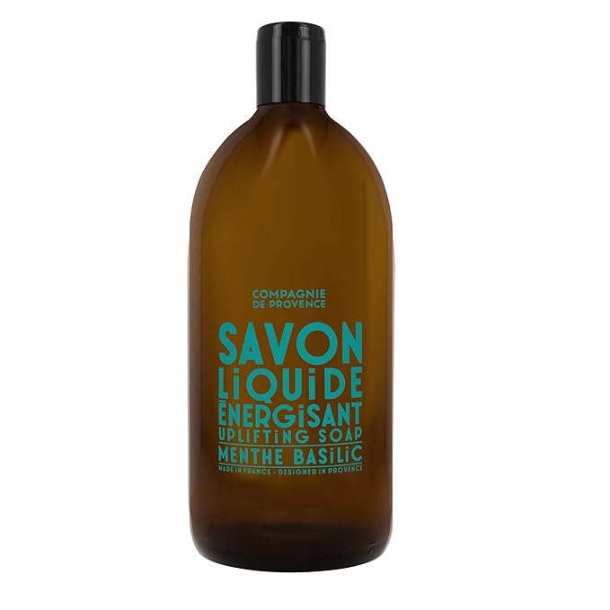 Compagnie de Provence Savon de Marseille Apothicare Liquid Soap, Mint Basil, 33.8 fl oz Plastic Bottle Refill