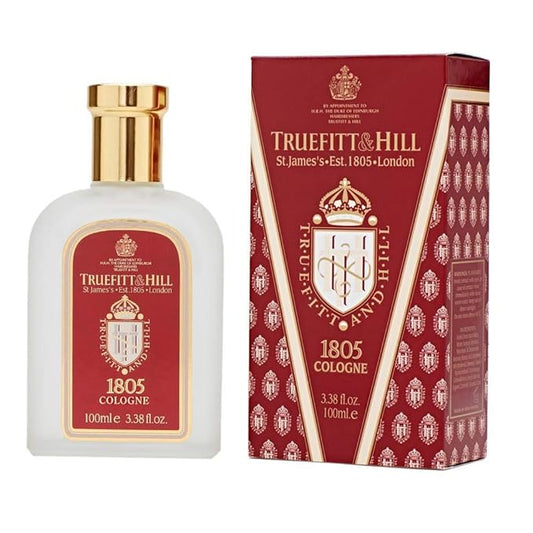Truefitt & Hill Luxury Cologne - 1805 - Premium Long-Lasting Oceanic Men's Fragrance Presented in a Beautifully Etched Traditional Atomizer Bottle - 3.38 oz.