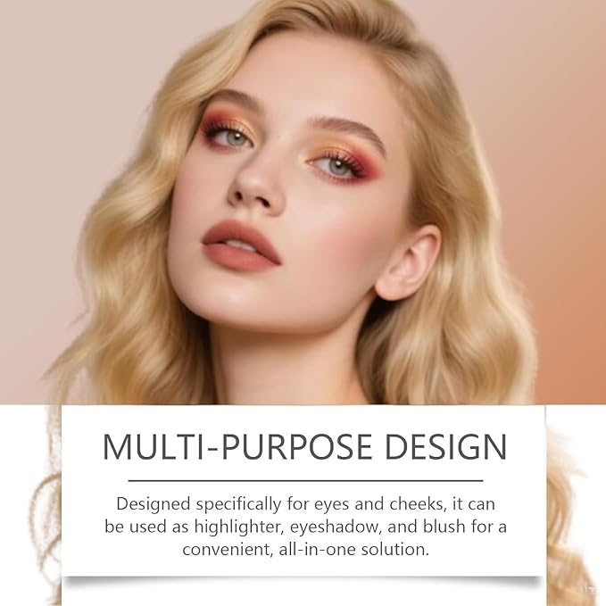 Eye & Cheek Palette - Eyeshadow and Highlighter Makeup (with Detachable Brush), Makeup Palettes Contour Kit, Shimmer Glow Face Highlighter Palette for Women Face, Natural Glow Contour Powder ((2pcs))