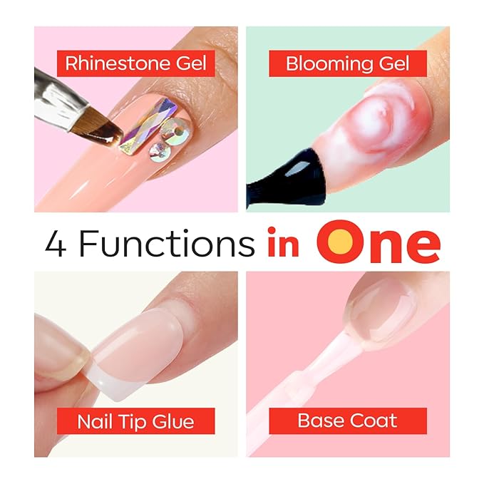 modelones 9 in One Nail Glue for Press Ons, Clear Tips, Acrylic Nails