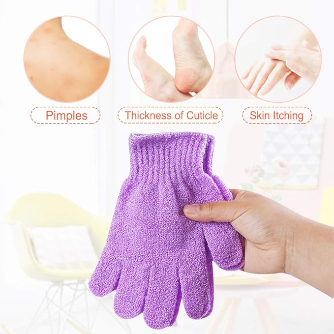 16 pcs exfoliating shower gloves,double