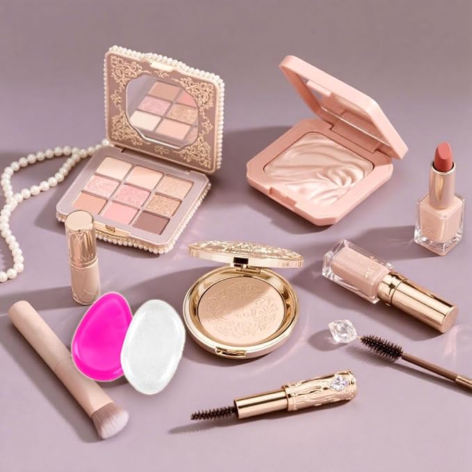 Silicone Makeup Sponge Set (2-Pack), Reusable Blending Foundation Sponge Puff, Non-Absorbent Latex-Free Beauty Blender for Liquid, Cream, Powder - Easy Clean, Hypoallergenic