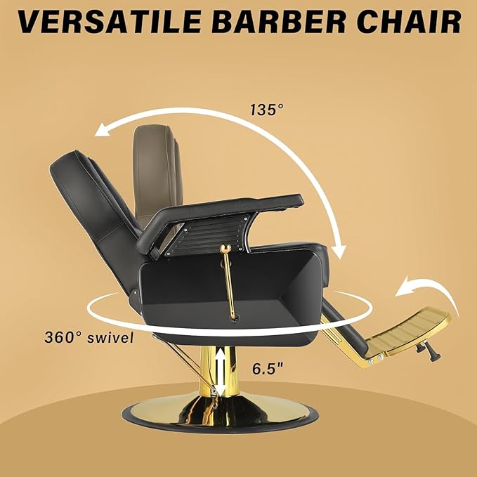 Barber Chair Salon Chairs for Hair Stylist Heavy Duty Hydraulic Reclining for Salon Barbershop Hair Stylist Home