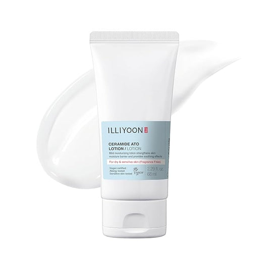 Illiyoon Ceramide Ato Lotion | Lightweight Moisturizer for Dry & Sensitive Skin, Barrier Repair for Face and Body, Mild for Babies, Vegan Certified, Korean Skincare, 2.29 fl.oz.