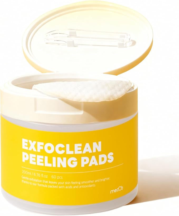 MEDB Exfoclean Peeling Pads Korean Skincare Exfoliating Face Pad with AHA & BHA Face Exfoliator Toner Pads with Salicylic Acid Brightening, Hydrating, Pore Care, for Radiant & Clear Skin, 60 Counts