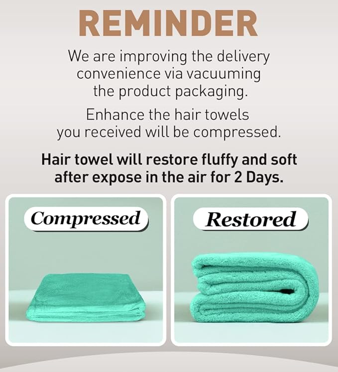 Hicober Microfiber Hair Towel, 3 Packs Hair Turbans for Wet Hair, Drying Hair Wrap Towels for Curly Hair Women Anti Frizz (Pink,Purple,Green)