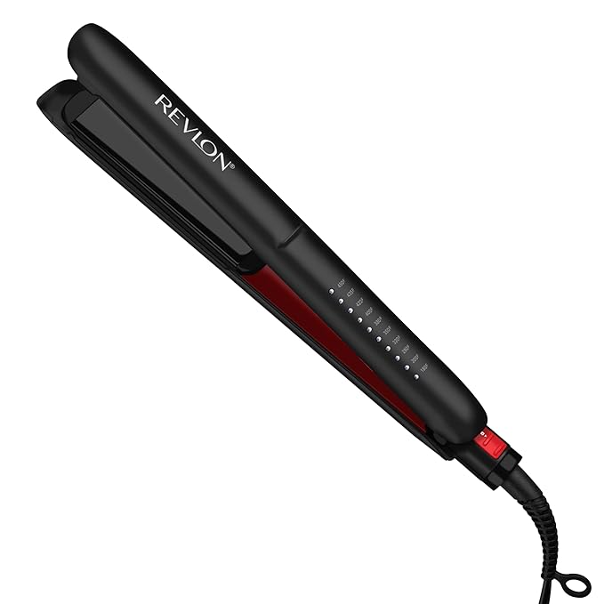REVLON SmoothStay Coconut Oil Infused Hair Straightener - Flat Iron Hair Straightener for Sleek Straight Hairstyles, Enhanced Shine and Moisture (1 in)