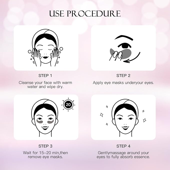 Under Eye Patches (60 Pcs) - 24K Gold Under Eye Mask - Collagen Eye Gel Pads for Removing Dark Circles, Puffiness & Wrinkles Refresh Your Skin