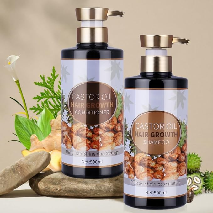 Silvercell Castor Oil for Hair Growth Conditioner, Prevents Hair Loss Conditioner Strengthens Hair Roots, Hair Care Conditioner Nourishes Dry Hair, Hair Thickening for Women & Men,16.91 fl.oz