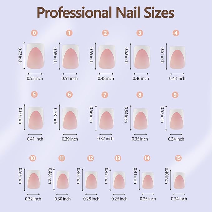 Misssix French Gel Nail Tips, 160Pcs Deep Almond French Tip Press on Nails Short Square, No Need to File Tips Pre-lasting, Fake Nails for Nail Art DIY 16 Sizes