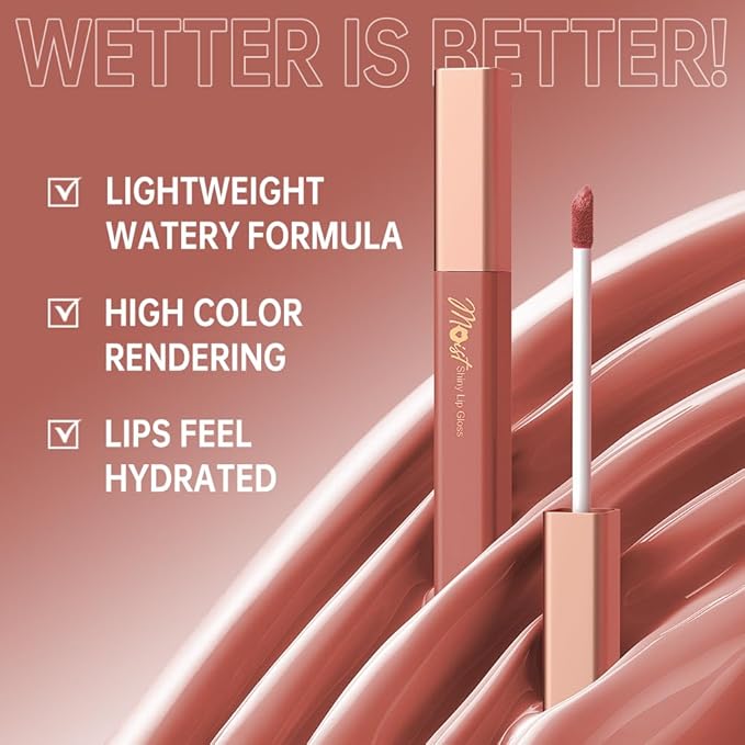 12 Colors Lip Gloss Set, High-Shine Waterproof Collection, Long Lasting Moisturizing Formula with Mirror Finish, Adult (7#, 1 Count (Pack of 1))