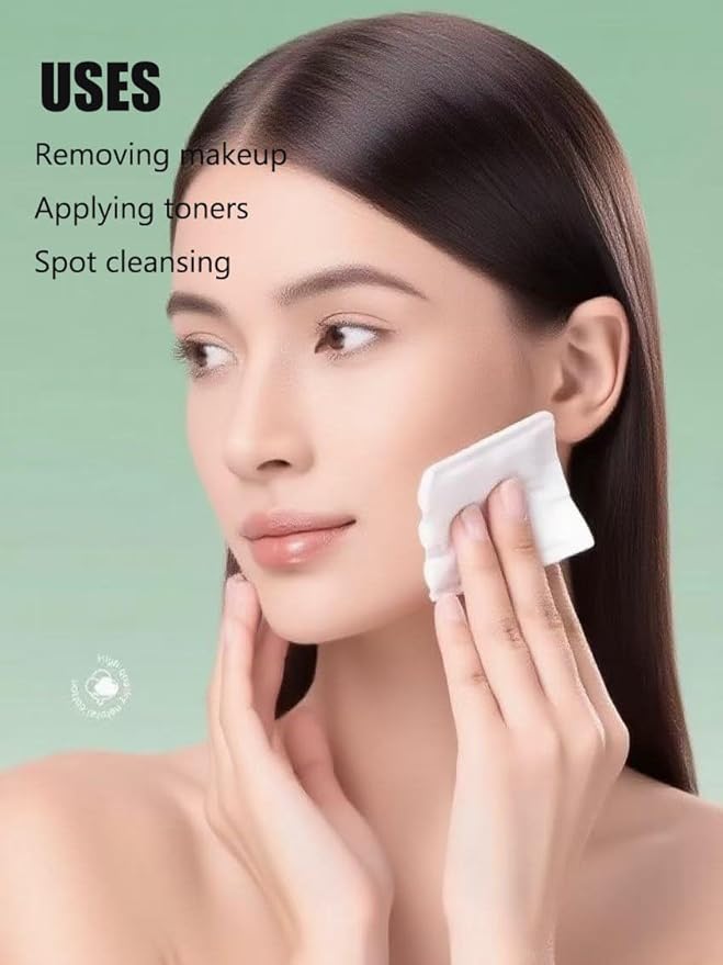 200PCS Square Cotton Pads for Face, Ultra Soft & Lint-Free & Textured, Facial Eye Makeup Remover Pads, Face Pads Cleansing Cotton Squares, Natural Premium Cotton Rounds Cosmetic Cotton Pads for Toner