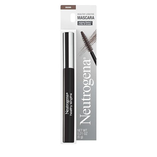 Neutrogena Healthy Lengths Mascara for Stronger, Longer Lashes, Clump-Free, Smudge Proof, Flake-Free, Lengthening Mascara with Olive Oil & Vitamin E Nourishes Eyelashes, Brown 03, 0.21 oz