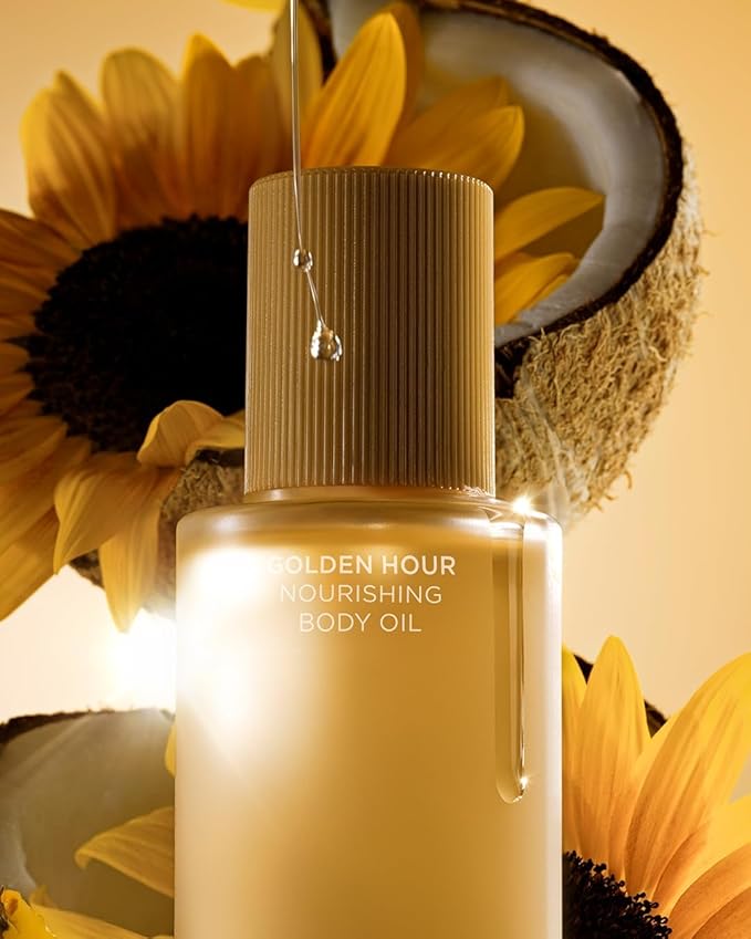 Saltair Body Oil. Luxurious Golden Hour After Shower and Bath Oil Moisturizer for Women and Men. Botanical, Non-Greasy, and Well-Absorbing Lotion for Hydrating Dry Skin. 4oz Pump Bottle