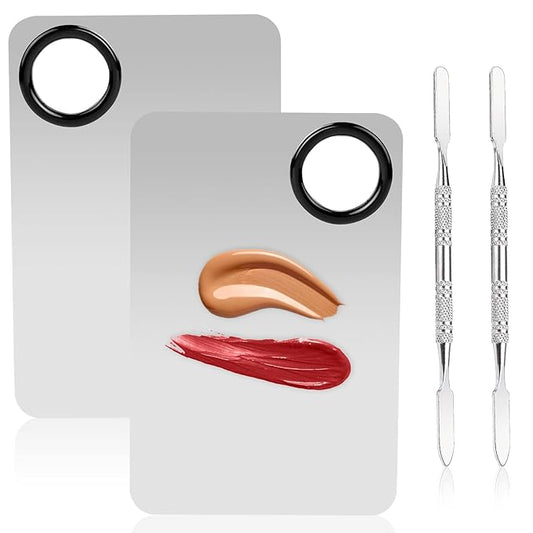 2 Sets Foundation Palette Makeup Mixing Palette Stainless