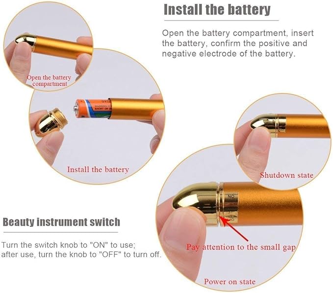 2-in-1 Electric Face Massager 24k Golden Facial Massager, 3D Roller and T Shape Facial Roller Massager Kit Skin Care Tools