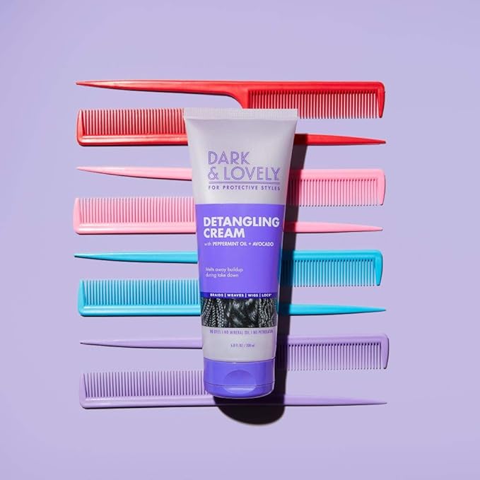 SoftSheen-Carson Dark&Lovely Detangling Cream, 6.8 Fl Oz - For Protective Styles, With Peppermint&Avocado Oil for Braids, Weaves, Wigs&Locs No Dyes, No Mineral Oil, No Petrolatum