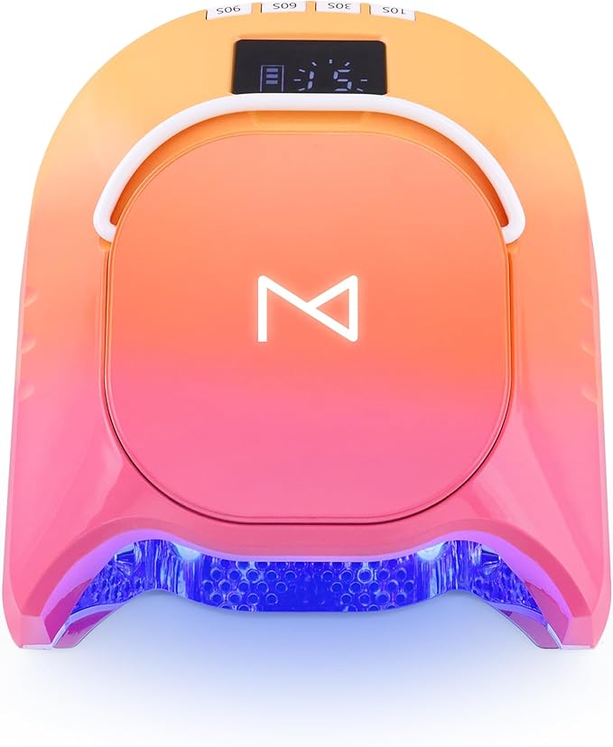 GlowPro Professional Hybrid 86W Wireless Rechargeable LED Nail Curing Lamp - Dries Gel Nails Fast, Ideal for Manicure & Pedicure (Ombre Orange)