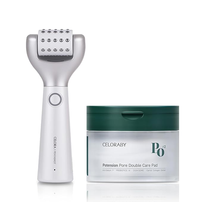 CELORABY Glow Recovery Skincare Bundle, Set of 2 – 5-in-1 Glass Skin Device and Exosome Toner Pads for Radiance, Hydration, Pore Care, and Skin Texture Refinement | Korean Beauty at Home