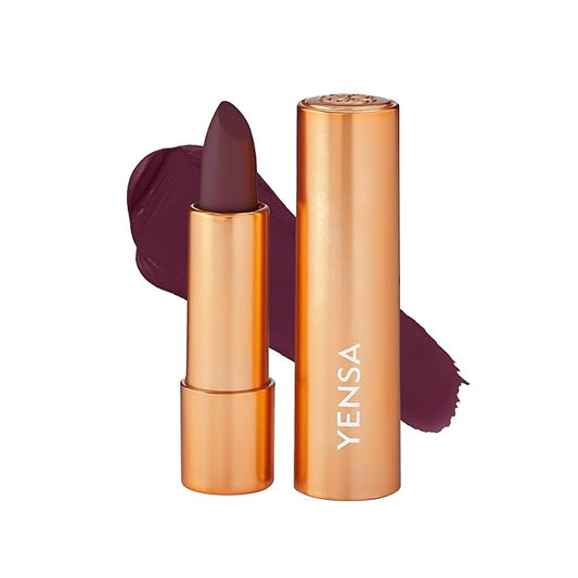 YENSA Vibrant Silk Hydrating Lip Stick - Long Lasting Lipstick with Hyaluronic Acid, Vitamin E & Super Oils - High Pigment Color & Semi Glossy Finish - Moisturizing Formula - Captivate (0.12 oz)