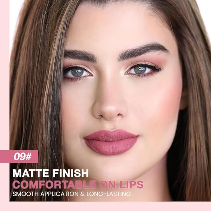 Kaely Matte Velvet Lip Liner Pencils Retractable for Shaping & Sculpting Lips, Pink Lip Pencils for Women Long Lasting Waterproof Rich Lip Colors Liner Crayon Lipstick delineador de labios 09