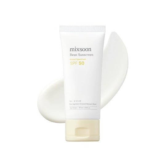 mixsoon Bean Sunscreen-Lightweight Airy Texture SPF 50 Face Sunscreen, No White Cast, Non-Sticky 50ml / 1.69 fl.oz. Korean Glass Skin Care