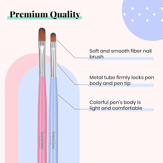 Beetles Gel Nail Brush, 7Pcs Nail Art Brushes, Nail Art Tips Nail Brushes for Nail Art Nail Painting Brush Pen Set for Home and Salon Use Decoration