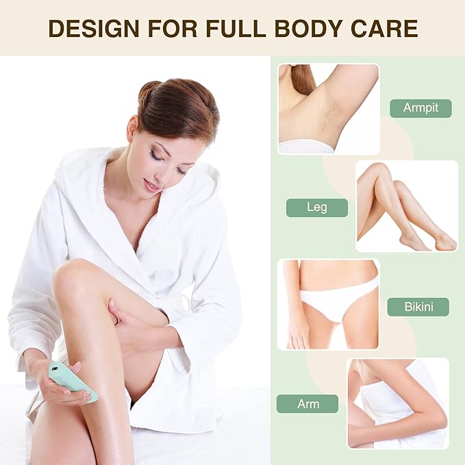 Waterproof Bikini Trimmer Women Electric Razor for Pubic Hair Women's Foil Shaver Rechargeable Shaver Removal with Snap-in Ceramic Blades IP7X Washable Head,Wet and Dry Use,Green