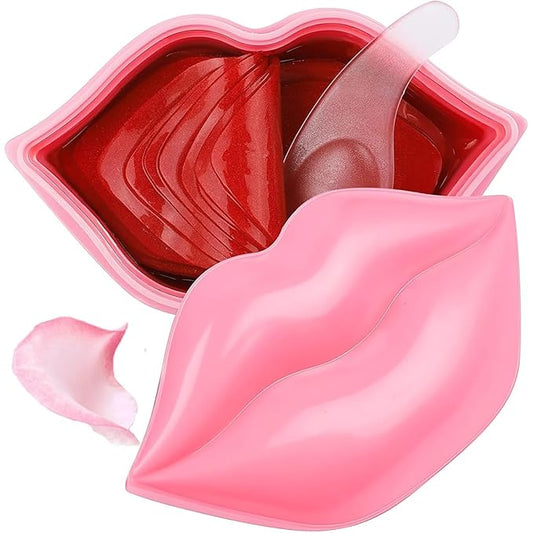 20PCS Collagen Lip Masks,Lip Care Lip Pads Great for Moisturizing,Nourishing & Firms Lip,Lip Sleeping Mask for Plumping Your Lips. (YUEHAO Lip Mask Red) (YUEHAO lip mask pink 125)