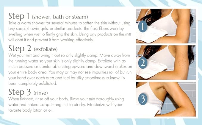 MicrodermaMitt Deep Exfoliating Mitt for Shower - Premium Dead Skin Remover & Exfoliator Body Scrubber - Turkish Kese Glove for Keratosis Pilaris - Natural Skin Care for Smooth, Radiant Results