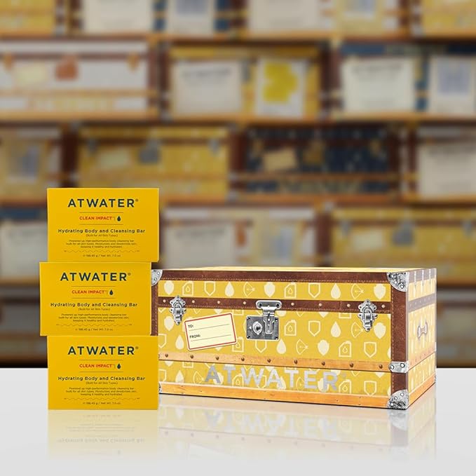 ATWATER Alpine Expedition Holiday 2025 Gift Set – 3 Clean Impact Hydrating Body Bars for Men, Limited-Edition Moisturizing Soap Set for Face & Body, Glycerin & Shea Butter Clean Skincare Gift Box