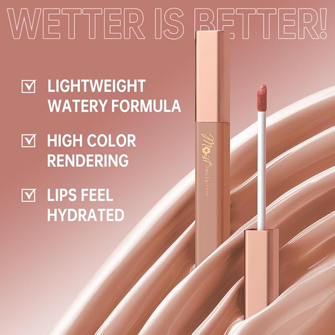 12 Colors Lip Gloss Set, High-Shine Waterproof Collection, Long Lasting Moisturizing Formula with Mirror Finish, Adult (6#, 1 Count (Pack of 1))