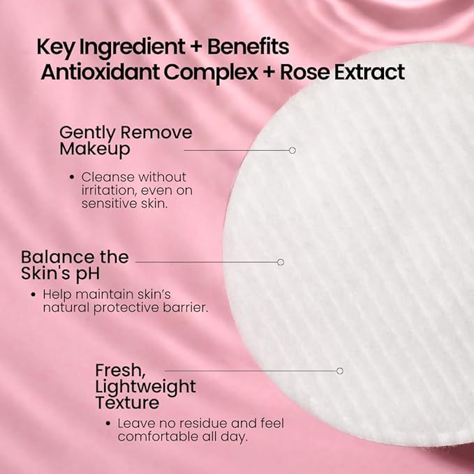 Micellar Rose Water Cleanser & Toner, No-Rinse Makeup Remover with Gentle Micelles & Rose Extract, Alcohol-Free, 8.5 Fl Oz