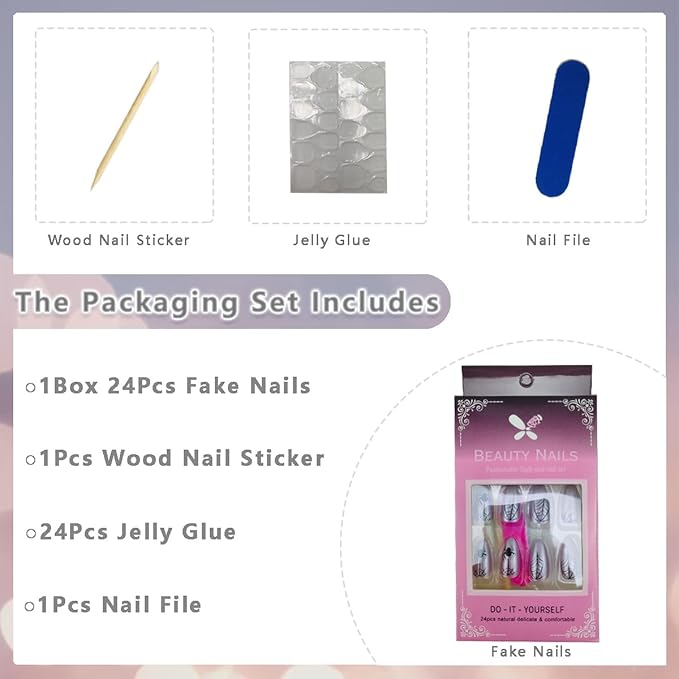 24Pcs Halloween Press on Nails Medium Almond Fake Nails with Spider Design Pink False Nail Shiny Glossy Glue on Nail Spider Web Full Cover Stick on Nails for Women Halloween Party Nail Supplies