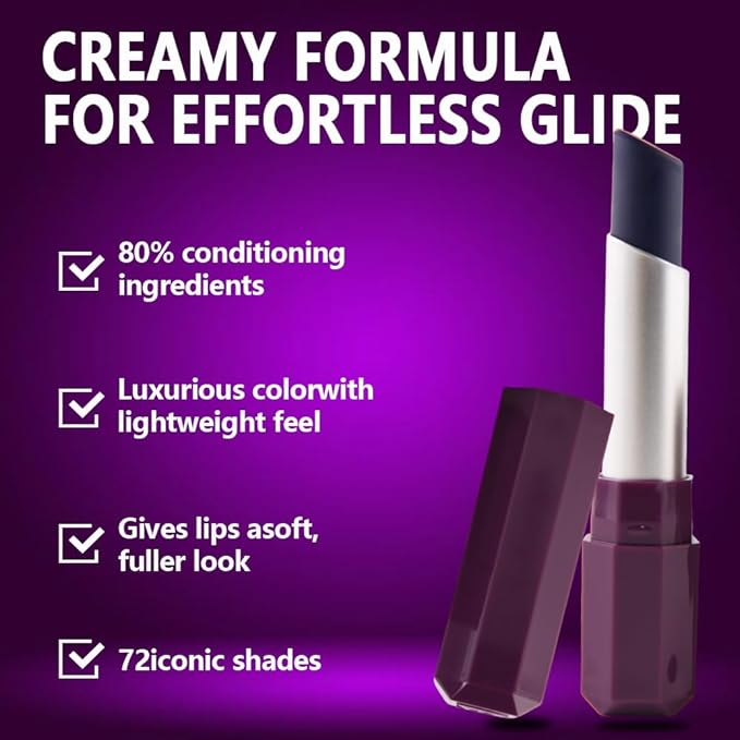 Dark Orchid Purple Matte Lipstick - Pigmented Lip Crayon & Face Paint Stick for Women Everyday Halloween Birthday Party Wear, Younger-Looking Lip Makeup, Labial con color para uso diario 08