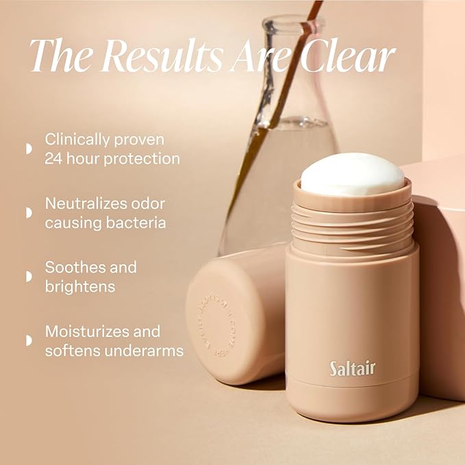 Saltair Skincare Deodorant - Aluminum-Free Deodorant for Women with Long Lasting Odor Protection Zinc and BHA. Refillable Stick, Suitable for Sensitive Skin, 2 Pack Santal Bloom Scent