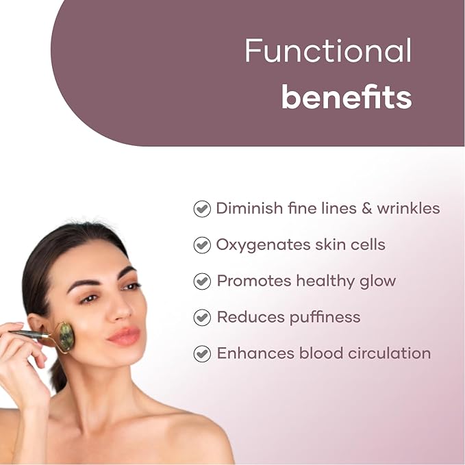 Saturn by GHC Authentic Rose Quartz Jade Roller & Gua Sha Set – Premium Facial Massage Tools for Skin Revitalization and Toning