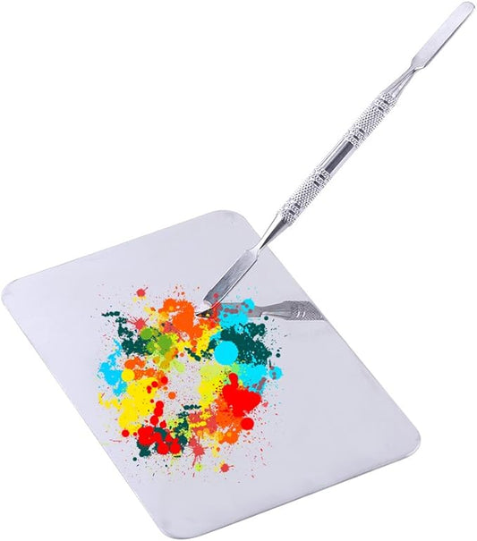 Mixing Palette Small Stainless Steel Makeup Palette Rec