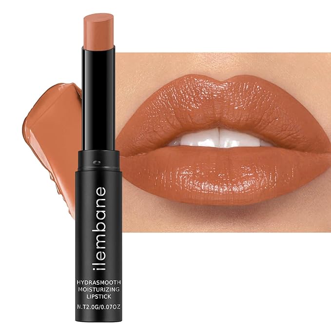 Moisture Nude Brown Lipstick – Hydrating Lip Balm for Dry, Cracked Lips, Weightless Creamy Lip Color with Vitamin E, Hydrasmooth, Glossy Juicy Finish, Long Lasting for Women (Glow Nude)