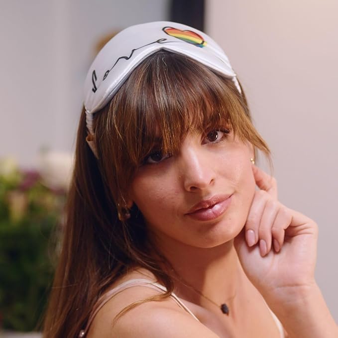 SMUG Satin Sleep Mask & Eye Mask | Travel Sleep Masks for Women & Men | Soft Sleeping Eye Mask to Nourish Skin & Reduce Dark Circles | Eye Sleep Mask Shades to Block Out Light | Pride Love