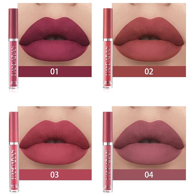 BestLand 3Pcs Matte Liquid Lip Lipstick Set for Women - 24H Transfer-Proof, Moisturizing & Non-Sticky I Warm Nude, Dusty Pink, Soft Coral I Vegan + Cruelty-Free for Daily & Party