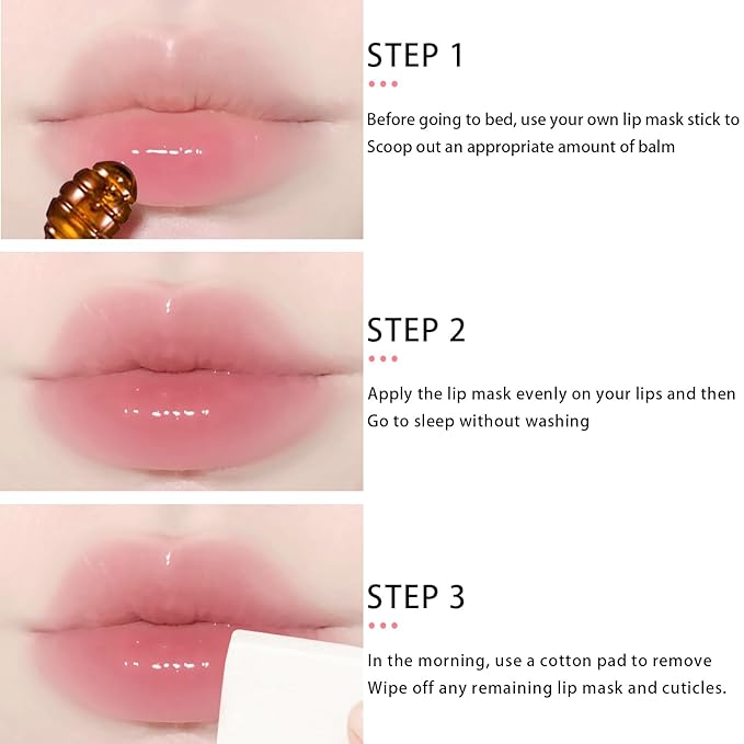 3 PCS Bee Honey Pot Lip Balm & Mask Set A - Strawberry, Apple Lime, Propolis - Moisturizing, Hydrating, Wrinkle Care