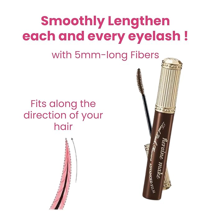 HEROINE MAKE by KISSME Brown Mascara Waterproof, MASCARA Volume and Length with Argan Oil, Camellia & Wild Rose Oil, Smudge-Proof and Long-Lasting Mascara for Women, Made in Japan, DARK BROWN, 1EA