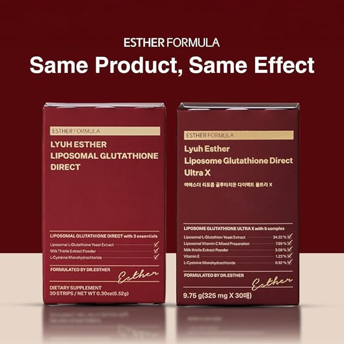 ESTHER FORMULA Liposomal Glutathione Direct 3packs (284mg*90strips) Glutathione Strips, Korean Beauty Supplement Made in USA for antioxidant, Even Skintone, K-Beauty (3)