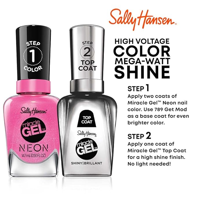 Sally Hansen Miracle Gel Nail Polish, Shade Miami Ice #053 (Pack of 2)