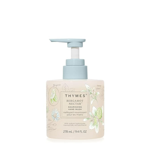 Thymes Nourishing Hand Wash - Liquid Hand Soap for Bathroom or Kitchen - Liquid Soap with Notes of Bergamot, Lemon, Orange Flower, Lotus & Sandalwood (Bergamot Nectar, 9.4 fl oz)